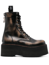 R13 Double Stacked Lace Up Boots