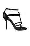 Saint Laurent Cassandra Logo-embellished Patent-leather Sandals