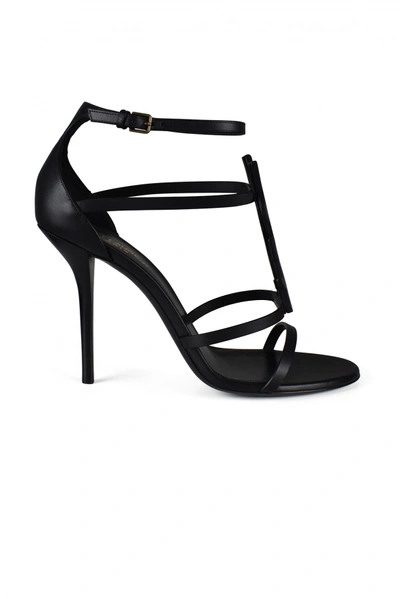 Saint Laurent Cassandra Sandals In Black  