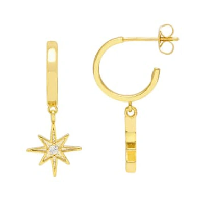 Estella Bartlett - North Star Cz Charm Hoop Gold Earrings