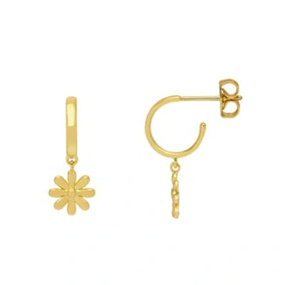 Estella Bartlett - Doodle Flower Drop Gold Earrings