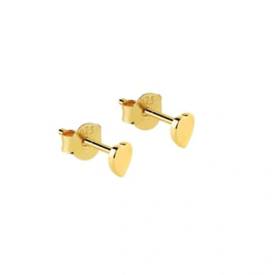 Juulry Gold Plated Flat Heart Stud Earrings