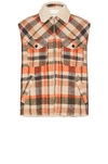 Isabel Marant Men's Kiraneo Plaid Flannel Vest In Ecru & Orange