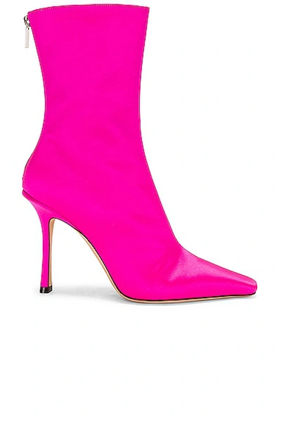 Jimmy Choo Agathe 115mm Ankle Boots In Fuchsia