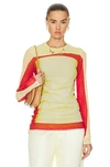 Loewe Trompe L'oeil Fitted Mesh Top In Yellow & Red