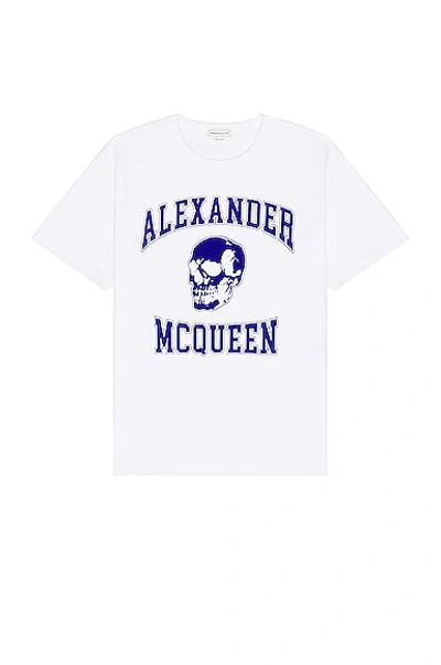 Alexander Mcqueen T-shirt In White/indigo