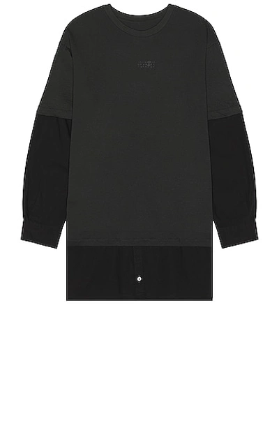 Mm6 Maison Margiela Layered Jumper In Charcoal