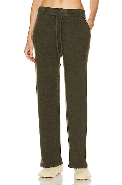 The Elder Statesman Lounge Pant In Olive