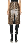 Khaite The Fraser Snakeskin-effect Leather Skirt In Brown
