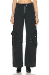 Acne Studios Washed Cotton-canvas Wide-leg Cargo Trousers In Washed Black
