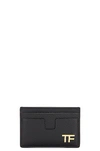 Tom Ford Black T Line Card Holder In Black