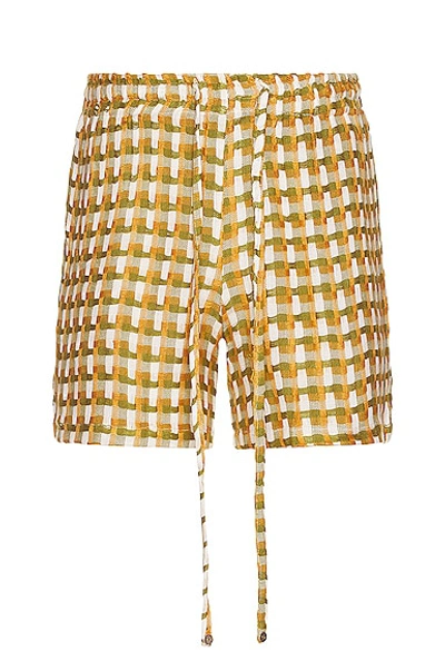 Harago Loose Weave Thread Texture Shorts In Multi
