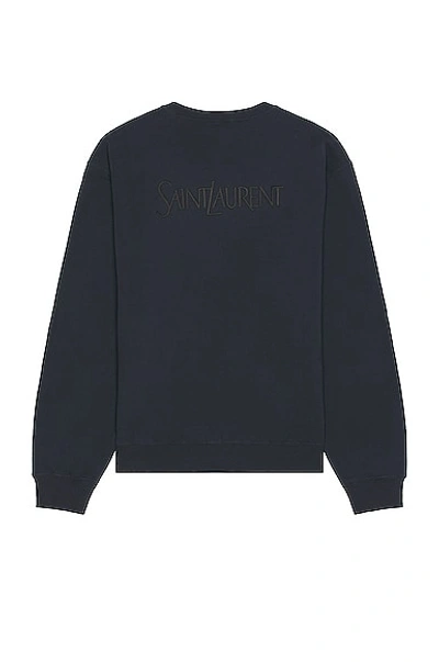 Saint Laurent Loose Jumper In Blue Petrol Fonce