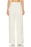Jean Paul Gaultier Striped Wool Blend Trousers In Ecru & Brique