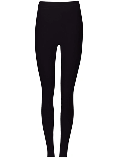 Ferragamo Logo-plaque Stretch-fit Leggings In Black