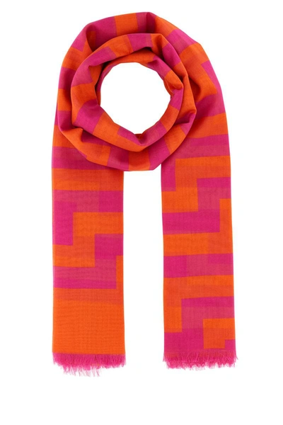 Jimmy Choo Teia Abstract Printed Detail Scarf In Purple