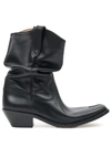 Maison Margiela Tabi Split-toe Leather Western Boots In Black