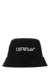 Off-white Wide Brim Polyester Bucket Hat In Blackwhite