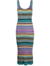 Ps By Paul Smith Horizontal-stripe Ribbed Dress In Multicolour