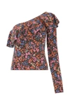 Philosophy Di Lorenzo Serafini One-shoulder Knit Top With Floral Pattern In 1108