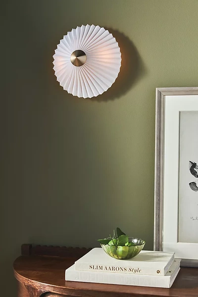 Anthropologie Harriet Pleated Round Ambient Sconce Wall Light