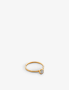 Monica Vinader Diamond Essential 18ct Yellow Gold-plated Vermeil Silver And 0.05ct Diamond Ring In Gold