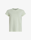 Allsaints Womens Pistachio Gree Anna Crewneck Cotton T-shirt