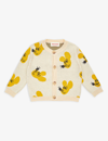 Bobo Choses Beige Mouse-intarsia Cotton-knit Cardigan 9-24 Months In Beige