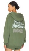 The Mayfair Group Angel Number Zip Up Hoodie In Pine