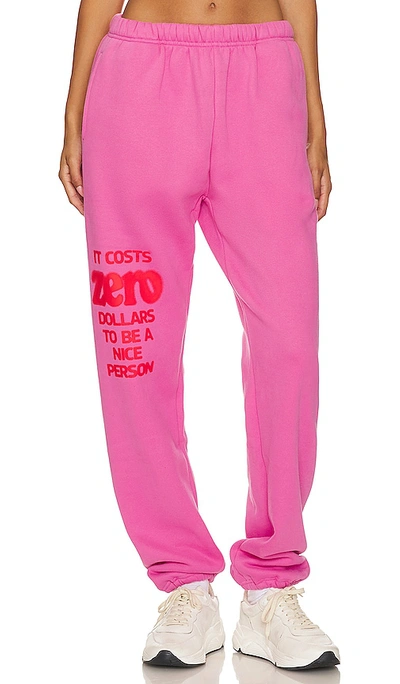 The Mayfair Group Nice Person Graphic Sweatpants In Pink