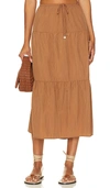 Rails Mary Tiered Midi Skirt In Toffee