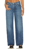 Agolde Light Blue Straight Boyfriend Jeans In Denim In Ambition