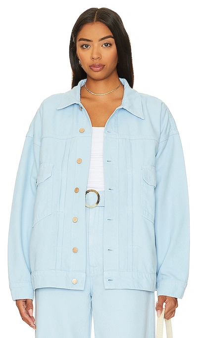 Mother The Big Bite Jacket In Baby Blue