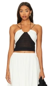 Musier Paris Top Double Bretelles Brac In Black And White