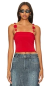 MUSIER PARIS NUOVO TOP WITH FLOWER STRAPS