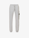 Stone Island Mens Melange Grey Brand-patch Zip-pocket Cotton-jersey Jogging Bottoms