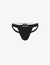 TOM FORD TOM FORD MENS BLACK LOGO-WAISTBAND STRETCH-COTTON JOCK STRAP,68349692