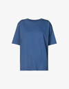 Dries Van Noten Womens Petrol Round-neck Relaxed-fit Cotton-jersey T-shirt