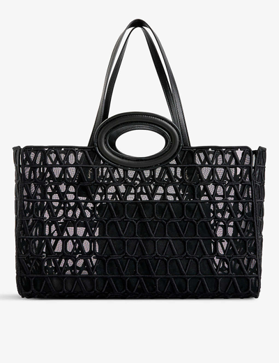 Valentino Garavani Womens Black Le Troisieme Mesh Tote Bag