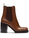 PRADA PRADA BRUSHED LEATHER 85MM ANKLE BOOTS