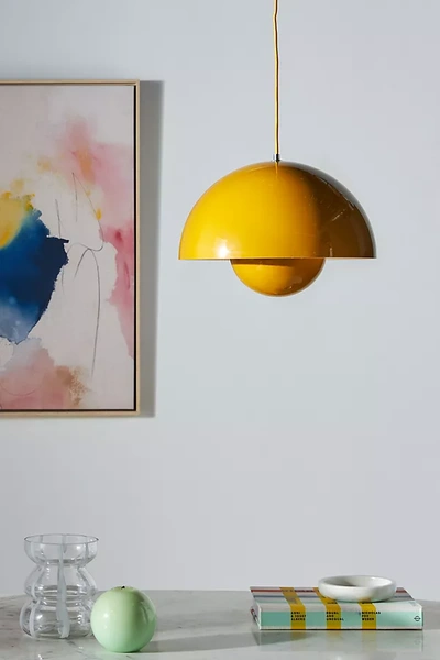 By Anthropologie Flowerpot Pendant Lamp In Yellow