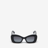 Alexander Mcqueen Bold Cat-eye Sunglasses In Black/grey
