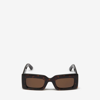 Alexander Mcqueen Bold Rectangular Sunglasses In Brown - Havana