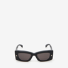 Alexander Mcqueen Eyewear Rectangle Frame Sunglasses In Black/smoke