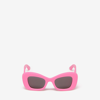 Alexander Mcqueen Bold Cat-eye Sunglasses In Pink/smoke