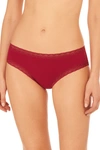 Natori Bliss Girl Comfortable Brief Panty Underwear With Lace Trim In Pomegranate