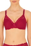 Natori Feathers Full Figure Contour Underwire T-shirt Everyday Plunge Bra (30g) Women's In Pomegranate