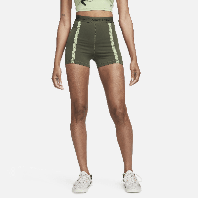 Nike Women's  Pro Dri-fit High-waisted 3" Shorts In Green