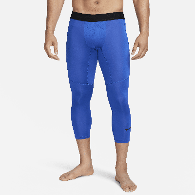 Nike Men's  Pro Dri-fit 3/4-length Fitness Tights In Blue