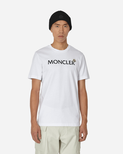Moncler Logo印花棉平纹针织t恤 In White